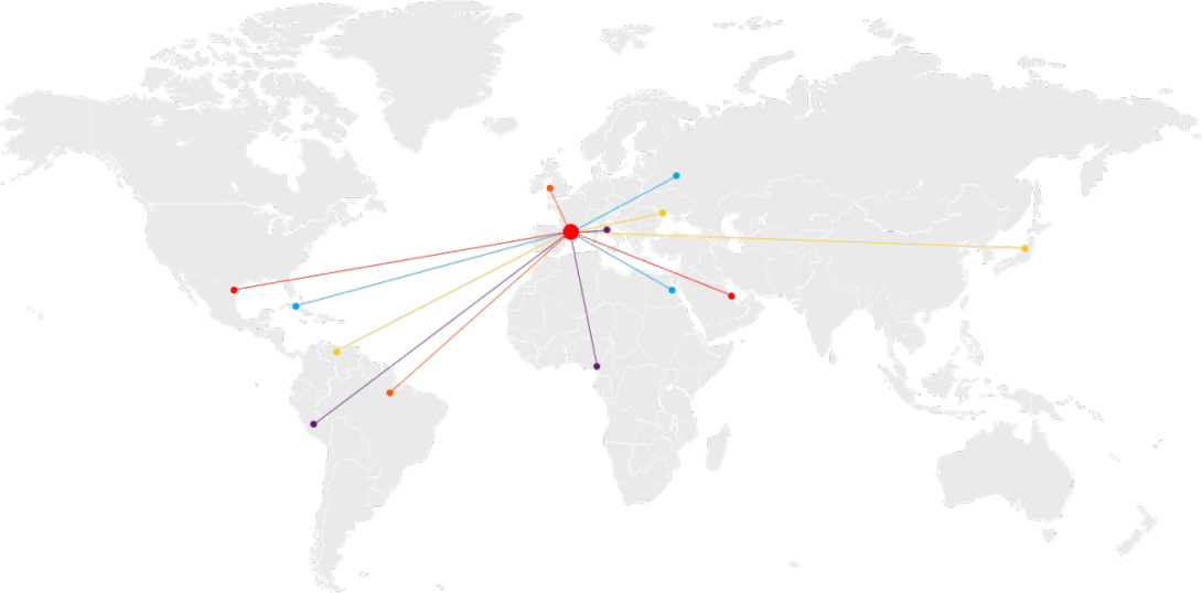 Mapa del mundo - Paciente internacional