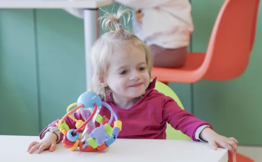 Lia, a patient at SJD Barcelona Children's Hospital with a rare disease Lia, a patient at SJD Barcelona Children's Hospital with a rare disease