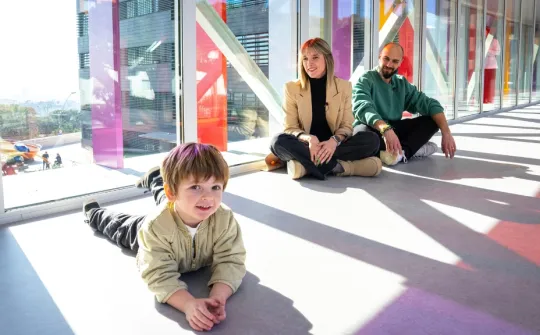 Niel, a boy with propionic acidemia, and his parents at Sant Joan de Déu Hospital Barcelona Niel propionic acidemia rare disease SJD Barcelona Children's Hospital